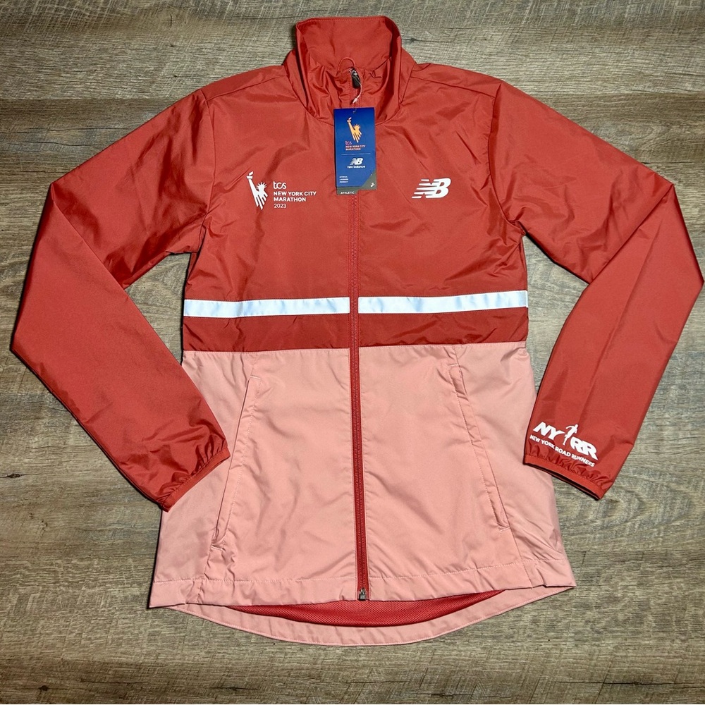 New Balance Women’s 2023 TCS NYC Marathon Zip Up Windbreaker Jacket- Astro Dust